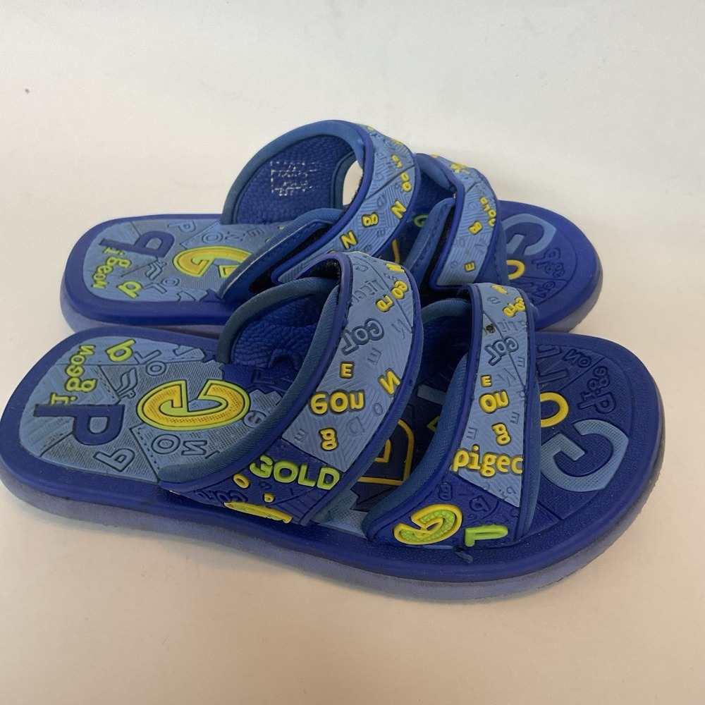 GP  Slides Little‎ Boys Size 28 Navy Blue Sandals Slip On Shoes Lightweight